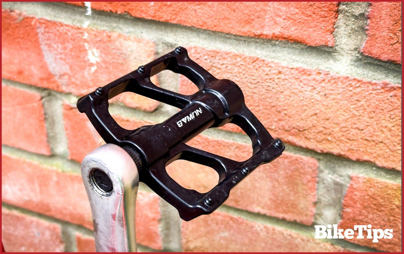A flat bicycle pedal.