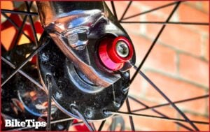 Bolt-on bike axle on a road bike.