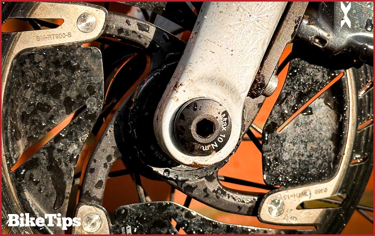 Thru-axle fork end on my road bike.