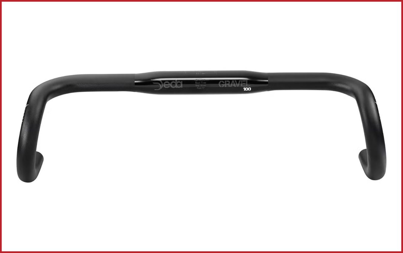 Black flared drop handlebars.