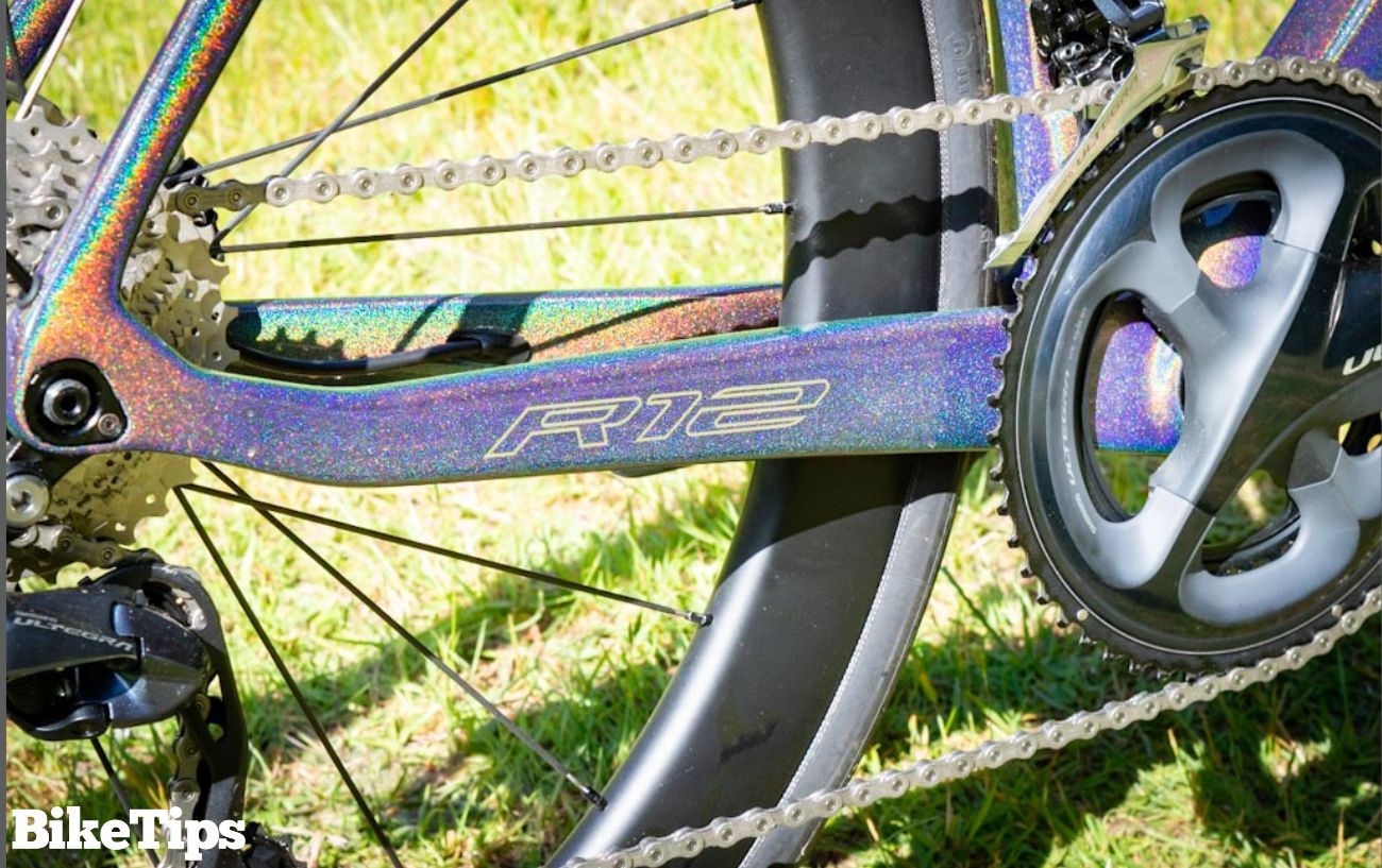 Shimano bike chain on a road bike.